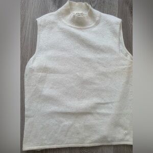 Sleeveless Mock Neck Knit Top - White